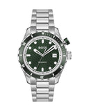 Hugo Boss Bossmatic Automatic Green Dial Silver Steel Strap Watch for Men - 1514178