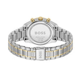 Hugo Boss Grand Tour Chronograph Green Dial Two Tone Steel Strap Watch for Women - 1502766