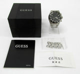 Guess Chaser Chronograph Black Dial Silver Steel Strap Watch for Men - W0170G1