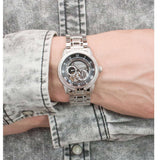 Bulova BVA Dual Aperture Black Dial Silver Steel Strap Watch for Men - 96A119