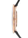 Calvin Klein Full Moon Black Dial Black Leather Strap Watch for Women - K8Y236C1