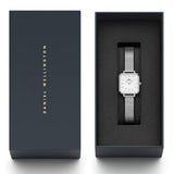 Daniel Wellington Quadro Studio White Dial Silver Mesh Bracelet Watch For Women - DW00100521