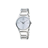 Calvin Klein Stately White Dial Silver Steel Strap Watch for Women - K3G23126