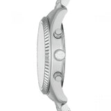 Michael Kors Lexington Chronograph Silver Dial Silver Steel Strap Watch For Men - MK8789