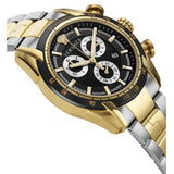 Versace V-Ray Chronograph Black Dial Two Tone Steel Strap Watch For Men - VE2I00421