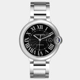 Cartier Ballon Bleu de Cartier Black Dial Silver Steel Strap Watch for Men - W6920042
