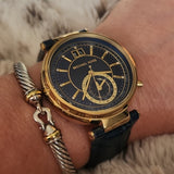 Michael Kors Sawyer Blue Dial Blue Leather Strap Watch for Women - MK2425