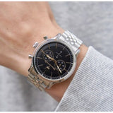 Maserati Epoca Chronograph Black Dial Silver Steel Strap Watch For Men - R8873618017
