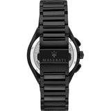 Maserati Triconic Quartz Black Dial Black Steel Strap Watch For Men - R8873639003