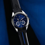 Maserati Traguardo Chronograph Blue Dial Black Silicone Strap Watch For Men - R8871612044