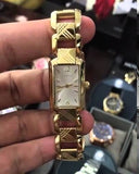 Burberry Heritage Silver Dial Brown Leather Strap Watch for Women - BU4213