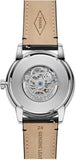 Fossil Townsman Skeleton Black Dial Black Leather Strap Watch for Men - ME3153