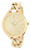 Michael Kors Runway Gold Dial Gold Steel Strap Watch for Women - MK3222
