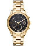 Michael Kors Blair Quartz Black Dial Gold Steel Strap Watch For Women - MK6497
