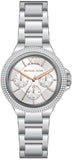 Michael Kors Camille Chronograph White Dial Silver Steel Strap Watch For Women - MK7198