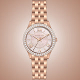Michael Kors Harlowe Three-Hand Rose Gold Dial Rose Gold Steel Strap Watch for Women - MK4845