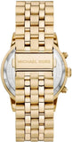 Michael Kors Hutton Chronograph Gold Dial Gold Steel Strap Watch For Men - MK8953