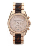 Michael Kors Blair Rose Gold Dial Two Tone Steel Strap Watch For Women - MK5859