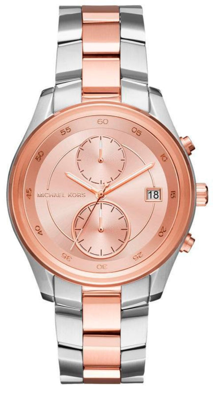 Michael Kors Blair Quartz Analog Rose Gold Dial Two Tone Steel Strap Watch For Women - MK6498