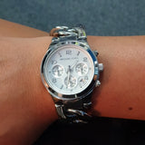 Michael Kors Runway Twist Silver Dial Silver Steel Strap Watch for Women - MK3149