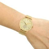 Michael Kors Portia Gold Dial Gold Mesh Bracelet Watch for Women - MK3844