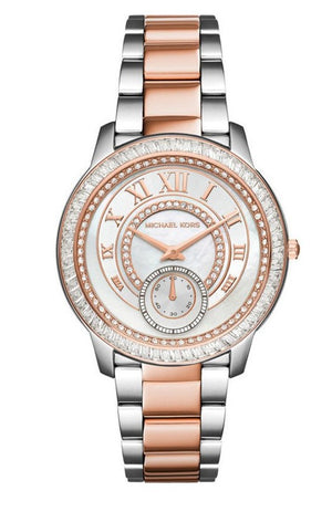 Michael Kors Madelyn Silver Dial Two Tone Steel Strap Watch for Women - MK6288