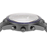 Michael Kors Accelerator Chronograph Blue Dial Grey Steel Strap Watch For Men - MK9111