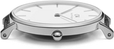 Daniel Wellington Classic York White Dial Black Leather Strap Watch For Men - DW00100025