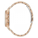 Guess Glitz Multi Function Diamonds Pink Dial Rose Gold Steel Strap Watch for Women - GW0320L6
