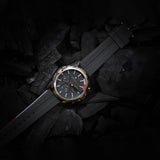 Tommy Hilfiger Mason Black Dial Black Rubber Strap Watch for Men - 1791792