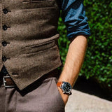Movado Heritage Calendoplan Black Dial Brown Leather Strap Watch for Men - 3650001