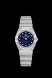 Omega Constellation Manhattan Quartz Diamonds Blue Dial Silver Steel Strap Watch for Women - 131.10.25.60.53.001