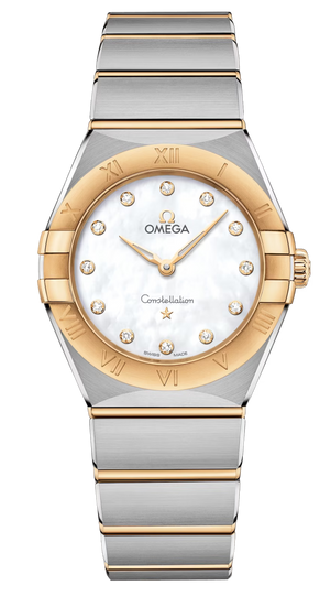 Omega Constellation Manhattan Mother of Pearl Dial Two Tone Steel Strap Watch for Women - 131.20.28.60.55.002