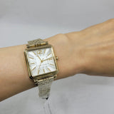 Marc Jacobs Vic Silver Dial Gold Steel Strap Watch for Women - MJ3462