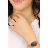 Daniel Wellington Quadro Melrose Black Dial Rose Gold Mesh Bracelet Watch For Women - DW00100432
