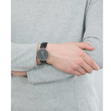 Daniel Wellington Classic Sheffield Black Dial Black Leather Strap Watch For Men - DW00100133