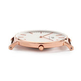 Daniel Wellington Classic Bristol White Dial Brown Leather Strap Watch For Women - DW00100039