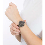 Daniel Wellington Petite Ashfield Black Dial Black Mesh Strap Watch for Women - DW00100307