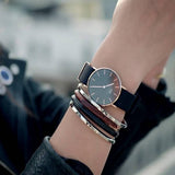Daniel Wellington Classic Sheffield Black Dial Black Leather Strap Watch For Women - DW00100139