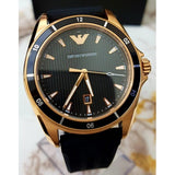 Emporio Armani Sport Quartz Black Dial Black Rubber Strap Watch For Men - AR11101