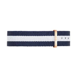 Daniel Wellington Classy Glasgow White Dial Two Tone Nylon Strap Watch For Women - DW00100078