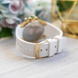 Guess Fusion Chronograph White Dial White Leather Strap Watch For Women - GW0553L2