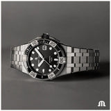 Maurice Lacroix Aikon Venturer Automatic Black Dial Silver Steel Strap Watch For Men - AI6057-SSL22-330-1