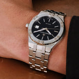 Maurice Lacroix Aikon Automatic Black Dial Silver Steel Strap Watch For Men - AI6008-SS002-330-1