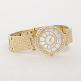 Guess Muse Crystals White Dial Rose Gold Steel Strap Watch For Women - W1008L2