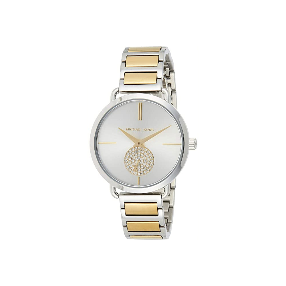 Michael Kors Silver Dial Two Tone Steel Strap Watch for Women - MK3679