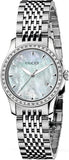 Gucci G Timeless Diamonds Mother of Pearl Dial Silver Steel Strap Watch For Women - YA126506