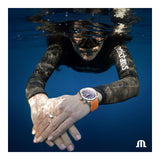 Maurice Lacroix Pontos S Diver Black Dial Orange Rubber Strap Watch For Men - PT6248-SS00L-330-J