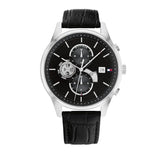Tommy Hilfiger Weston Chronograph Black Dial Black Leather Strap Watch For Men - 1710502