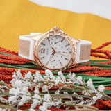 Guess Swirl Quartz Silver Dial White Rubber Strap Watch For Women - W1096l2